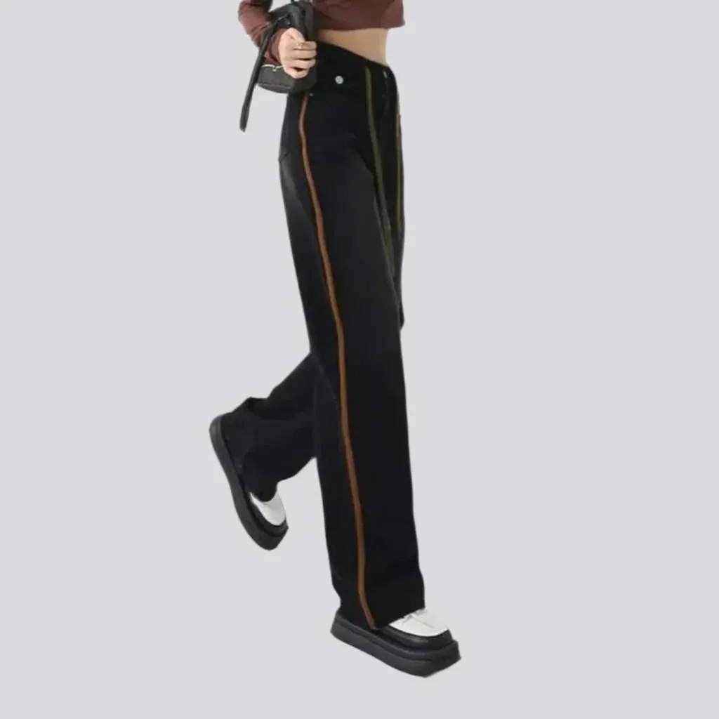 Straight zipper-button jeans
