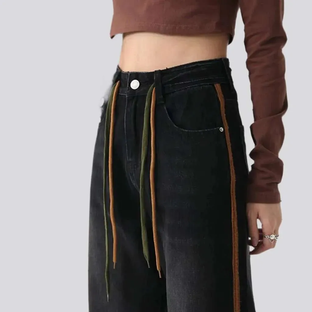Straight zipper-button jeans