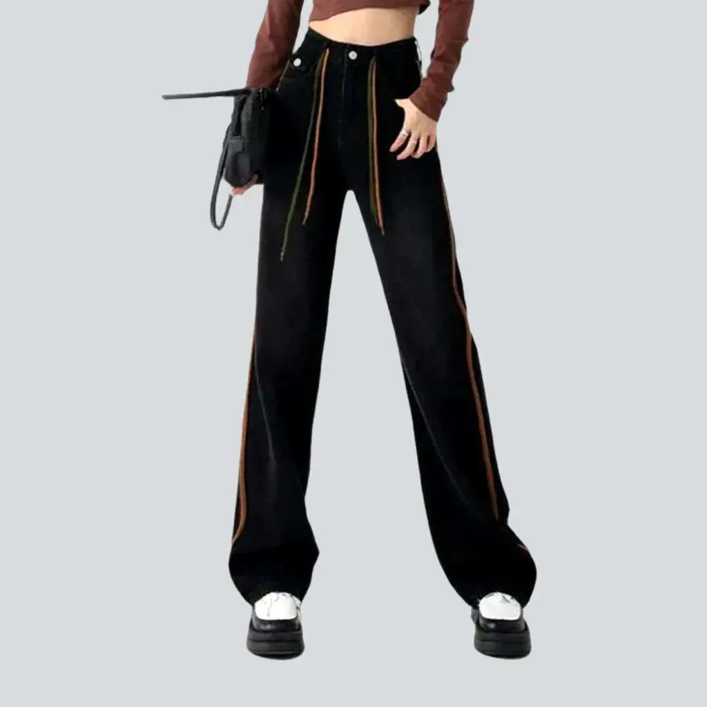 Straight zipper-button jeans