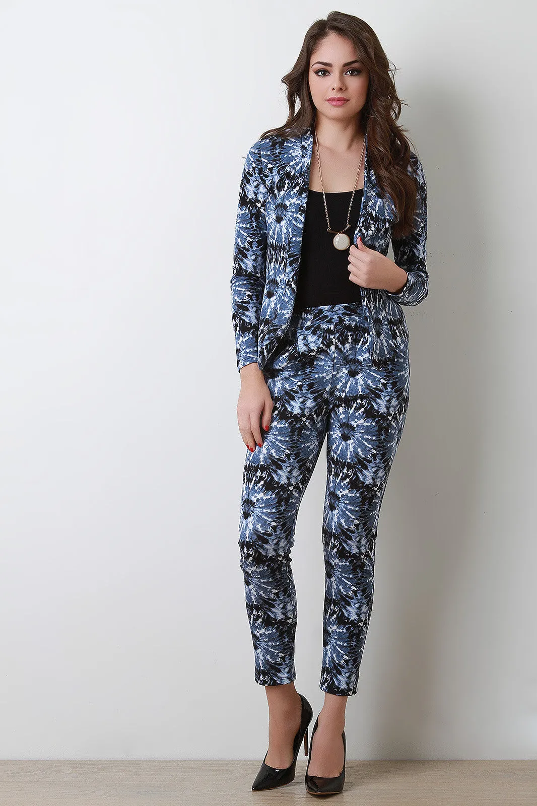 Stretch Knit Burst Dye Pants