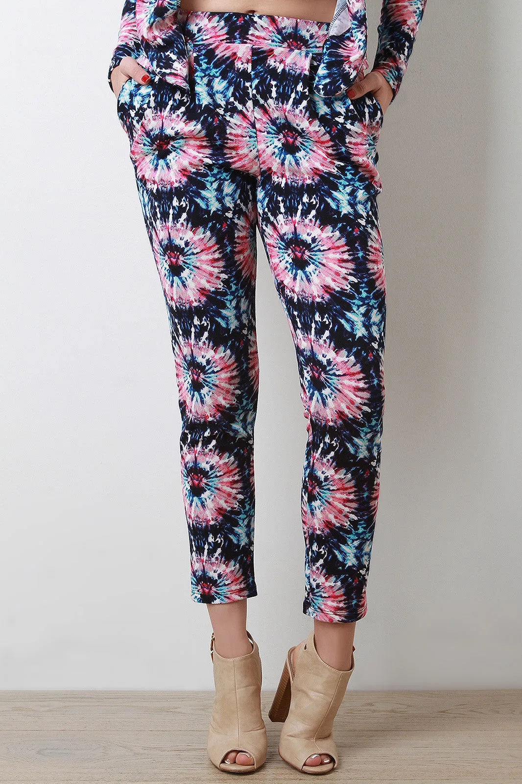 Stretch Knit Burst Dye Pants