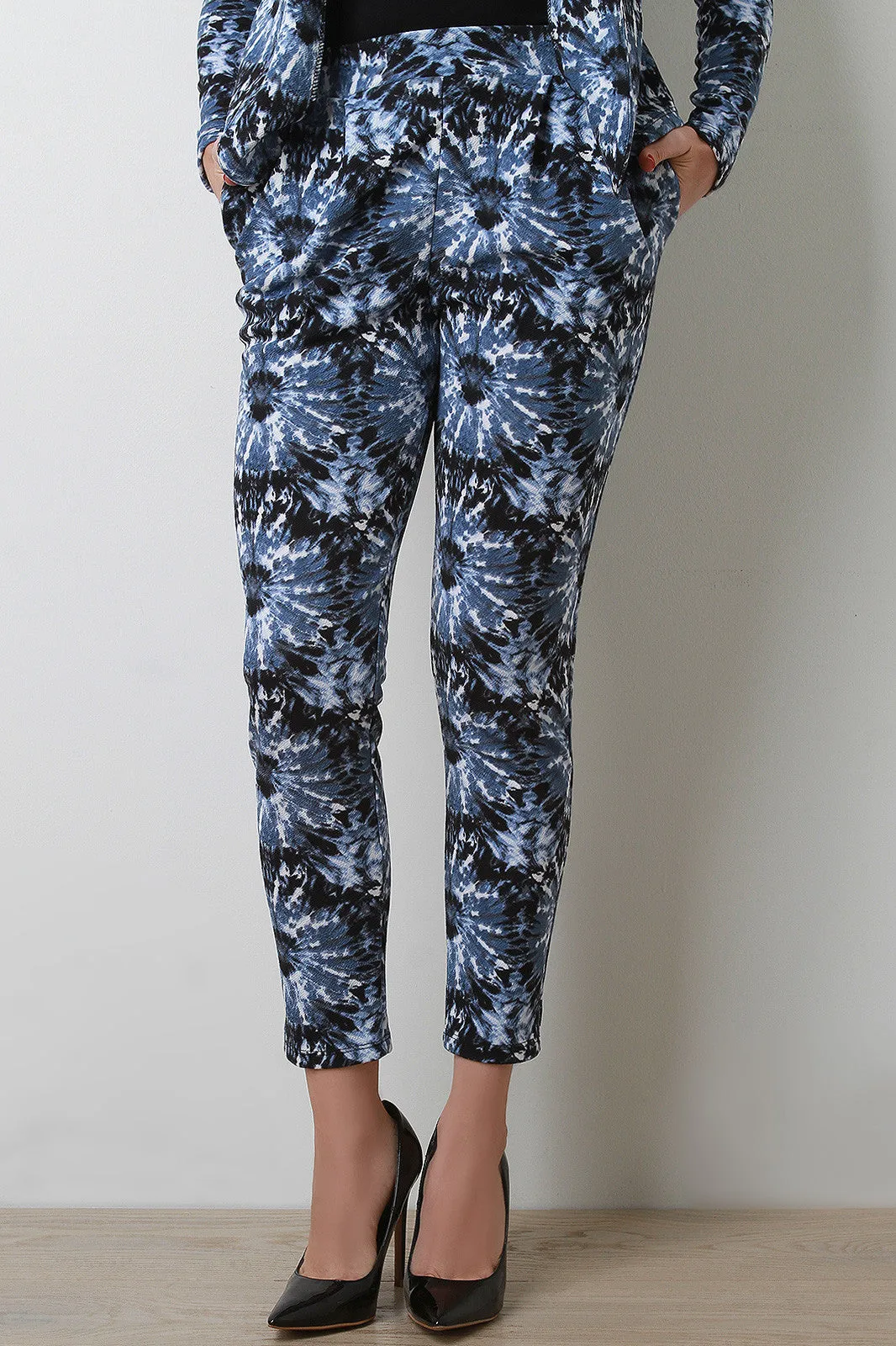 Stretch Knit Burst Dye Pants