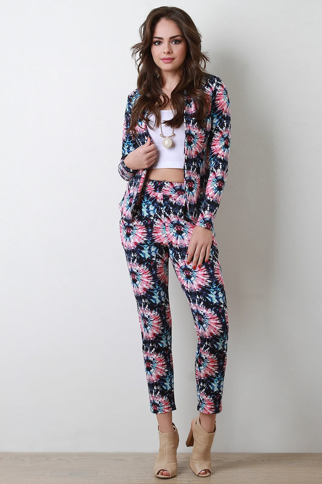 Stretch Knit Burst Dye Pants