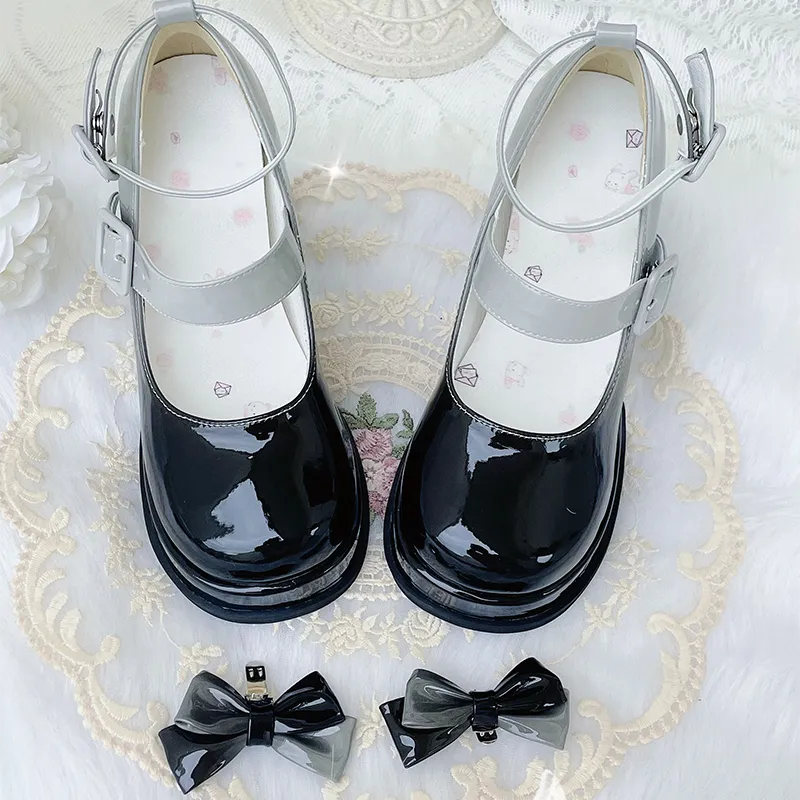 Sweet Girl Style Bow Decoration Gradient Color Lolita High Heels