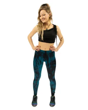 Tie Dye Leggings Blue Black