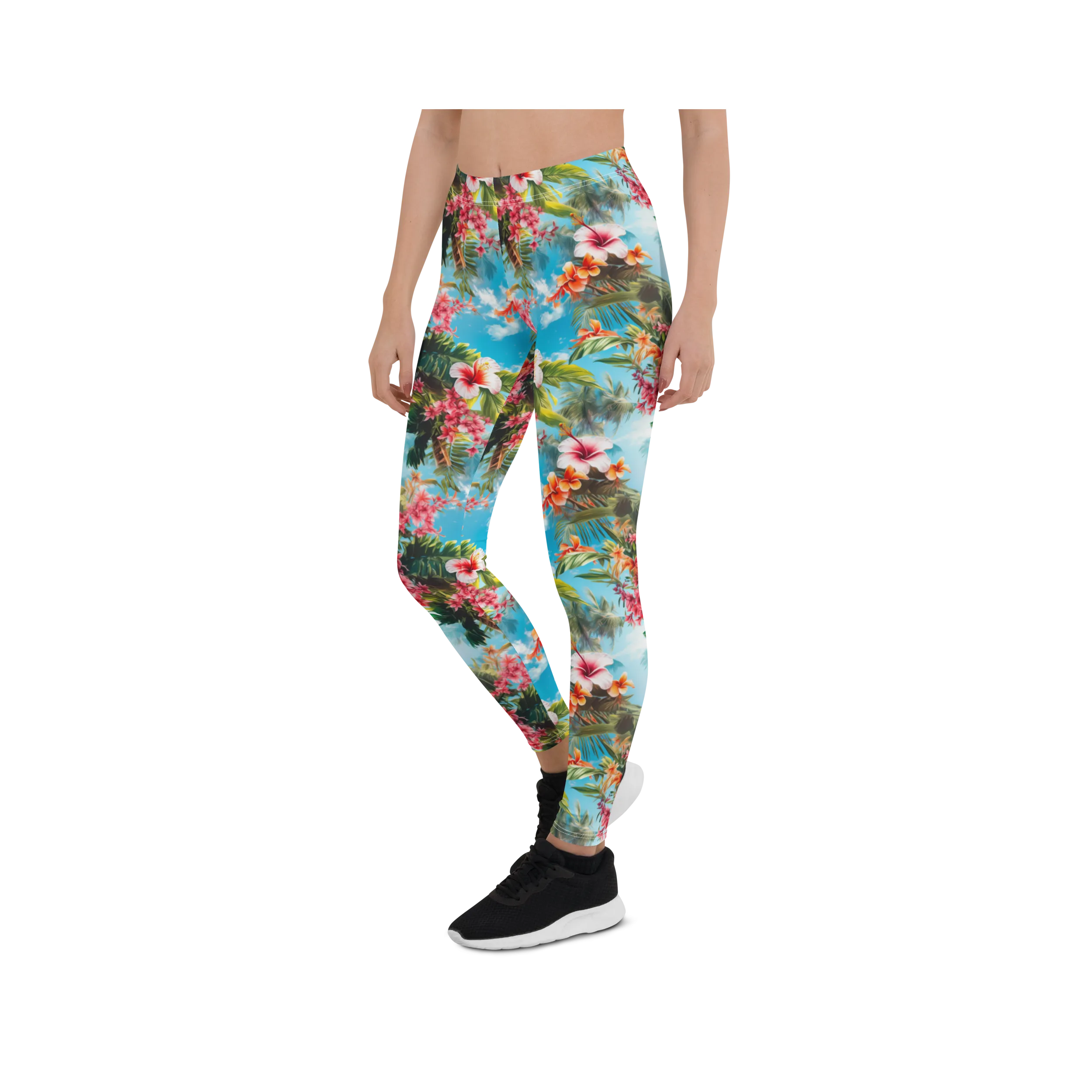 Tropical Beach Flower Leggings
