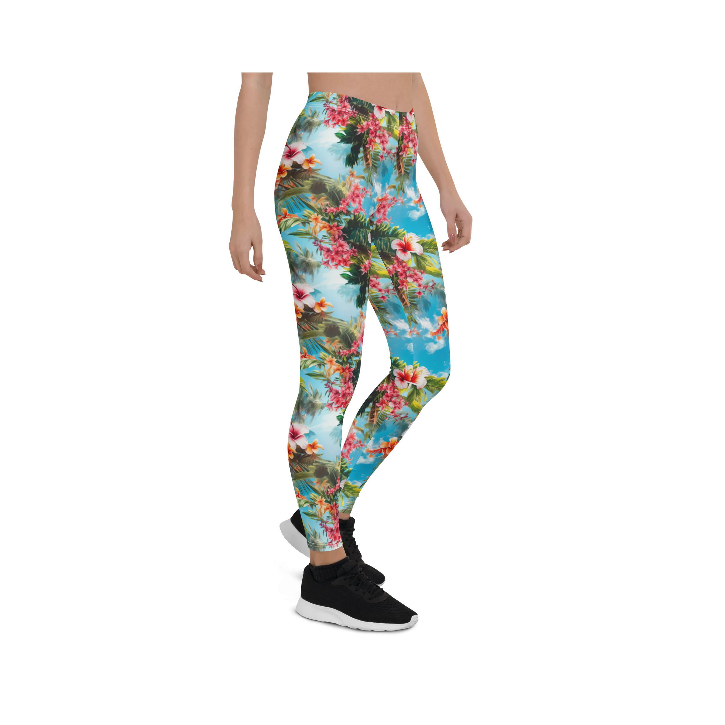 Tropical Beach Flower Leggings