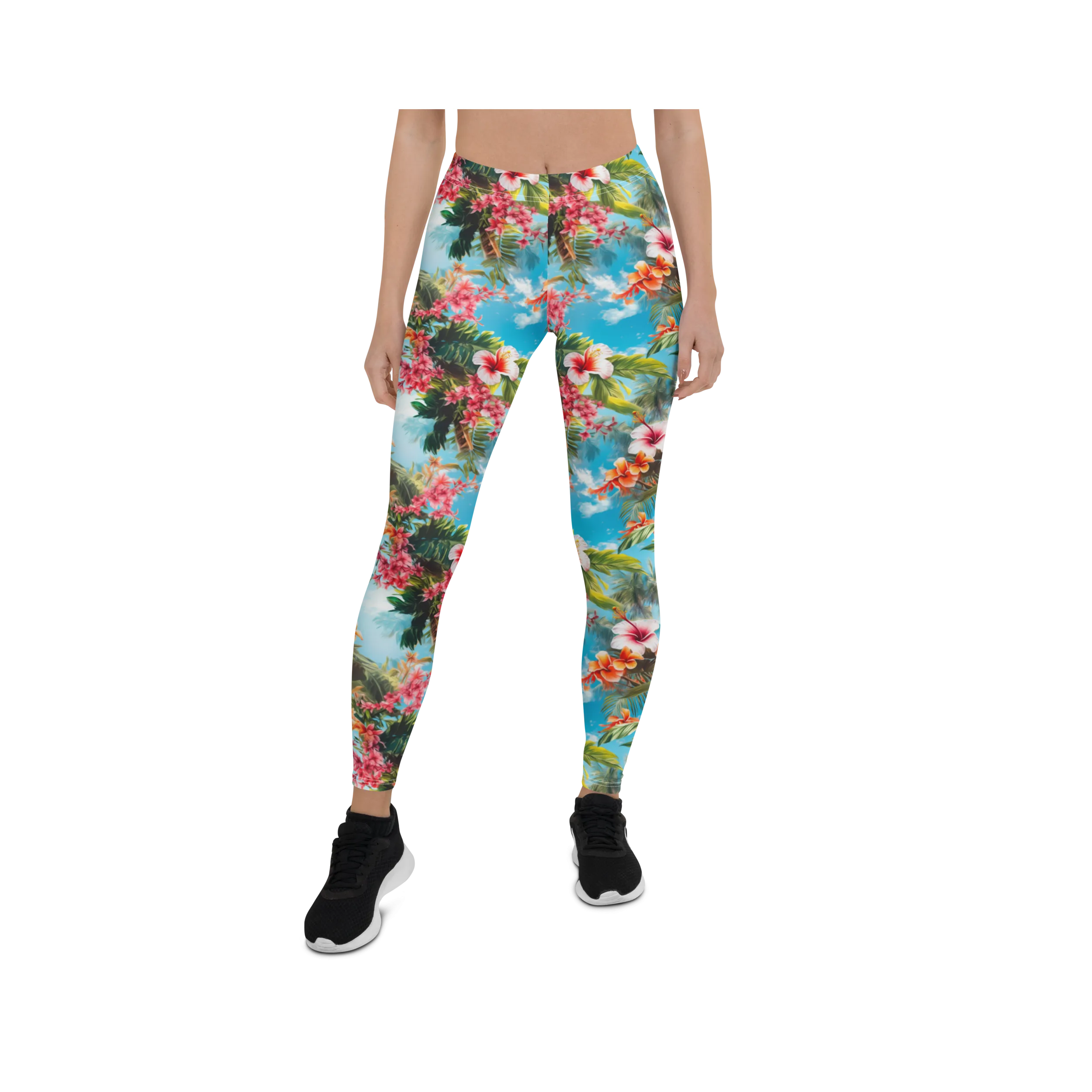 Tropical Beach Flower Leggings
