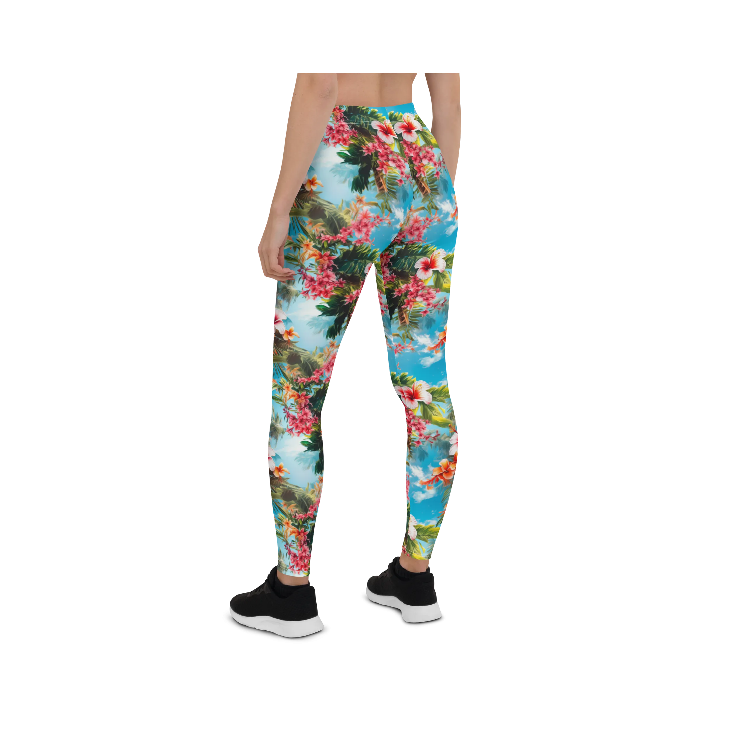 Tropical Beach Flower Leggings