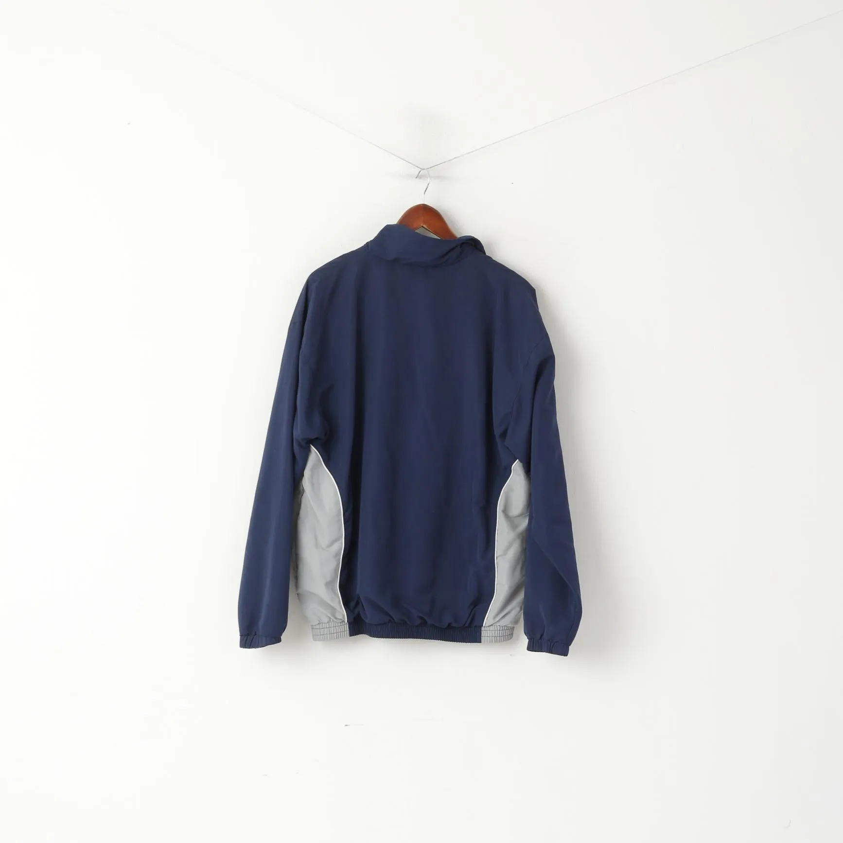 Umbro Men L Jacket Navy Vintage Sportswear Bomber Full Zip Traning Track Top
