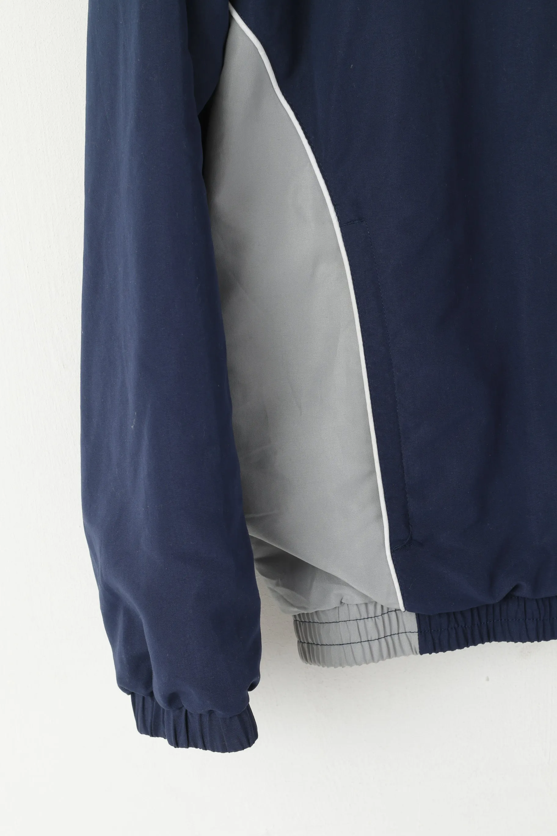 Umbro Men L Jacket Navy Vintage Sportswear Bomber Full Zip Traning Track Top