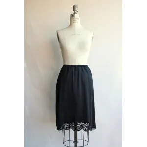 Vintage 1950s 1960s Black Half Slip by Van Raalte