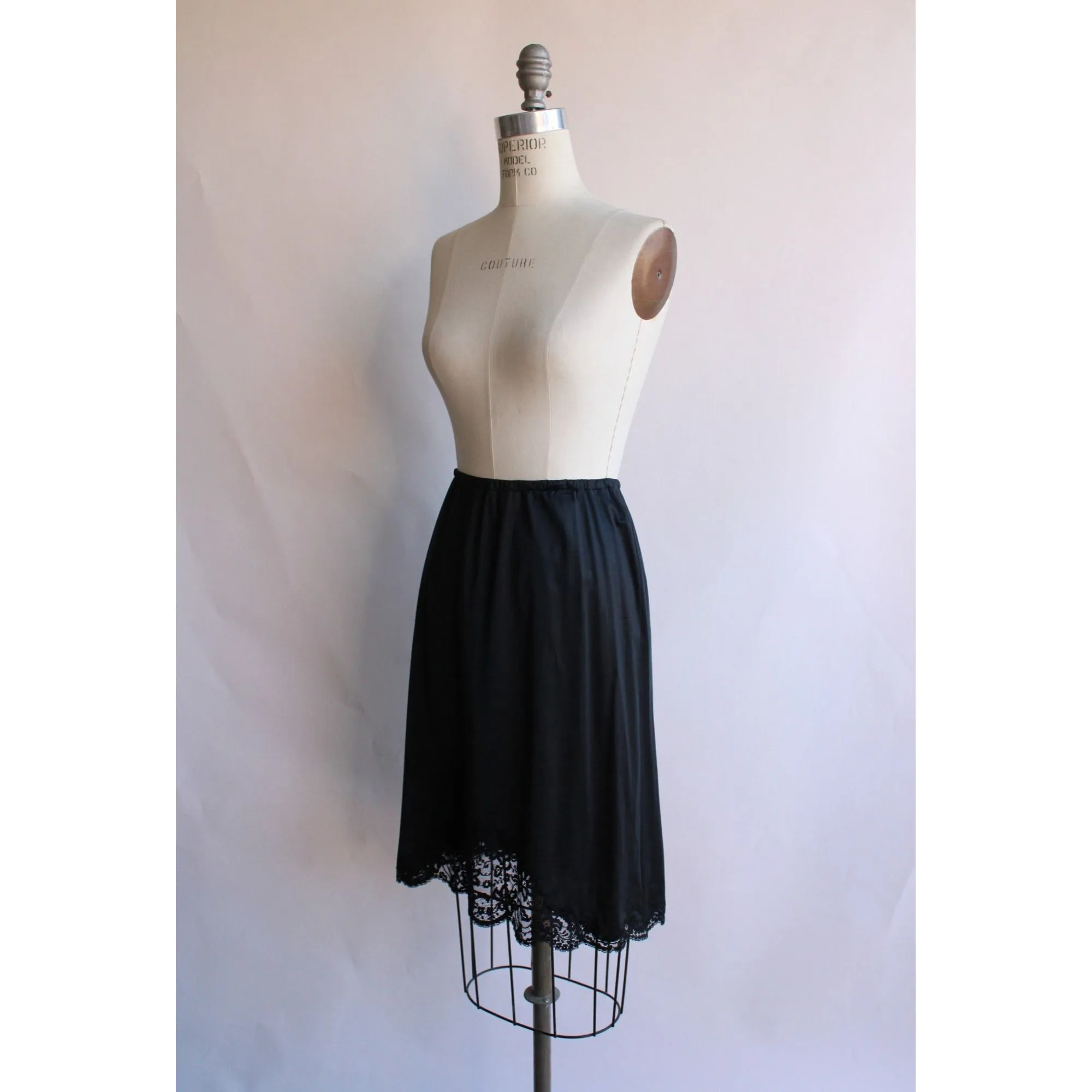 Vintage 1950s 1960s Black Half Slip by Van Raalte