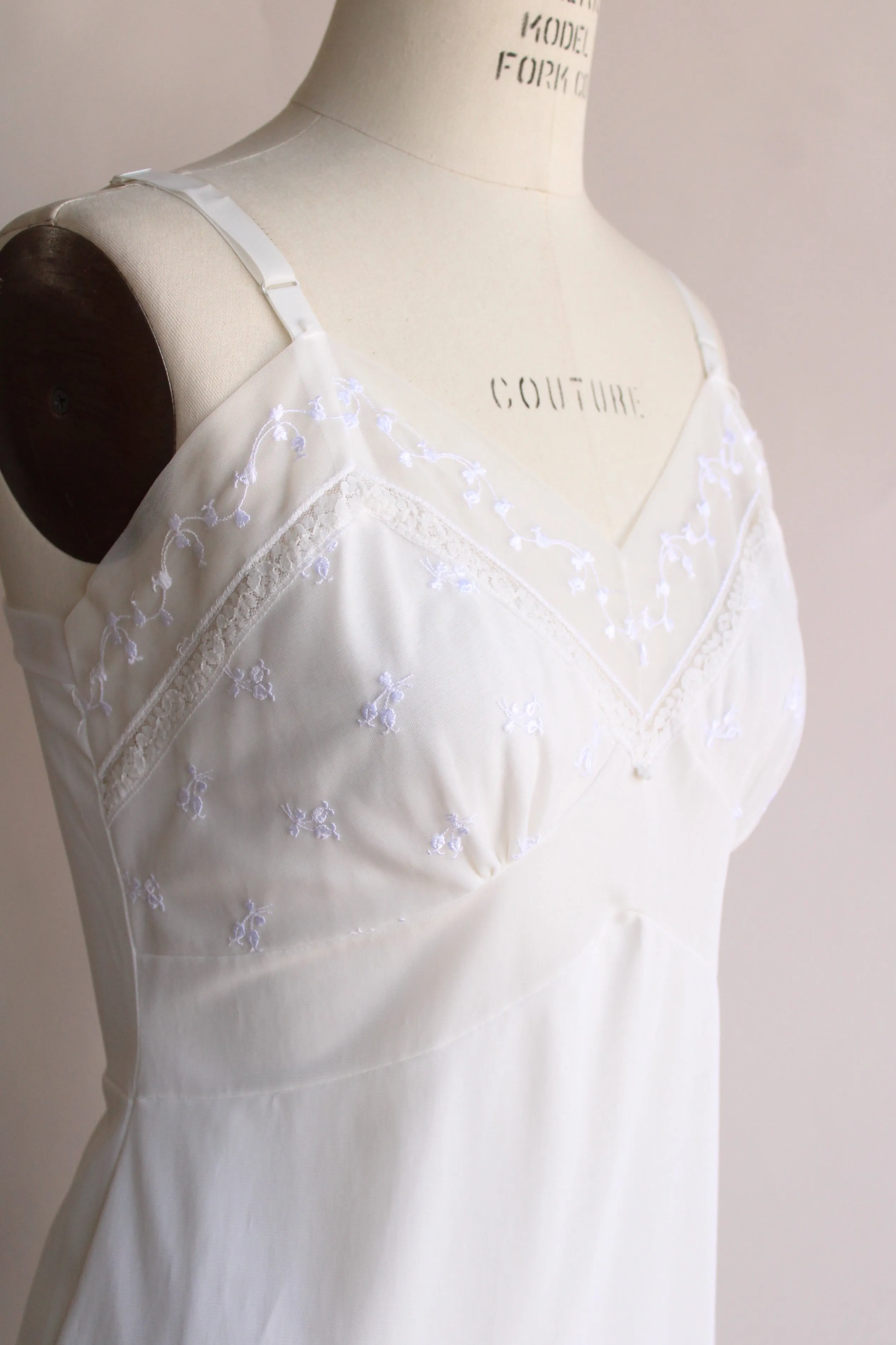 Vintage 1950s 1960s Deena Lingerie White Slip