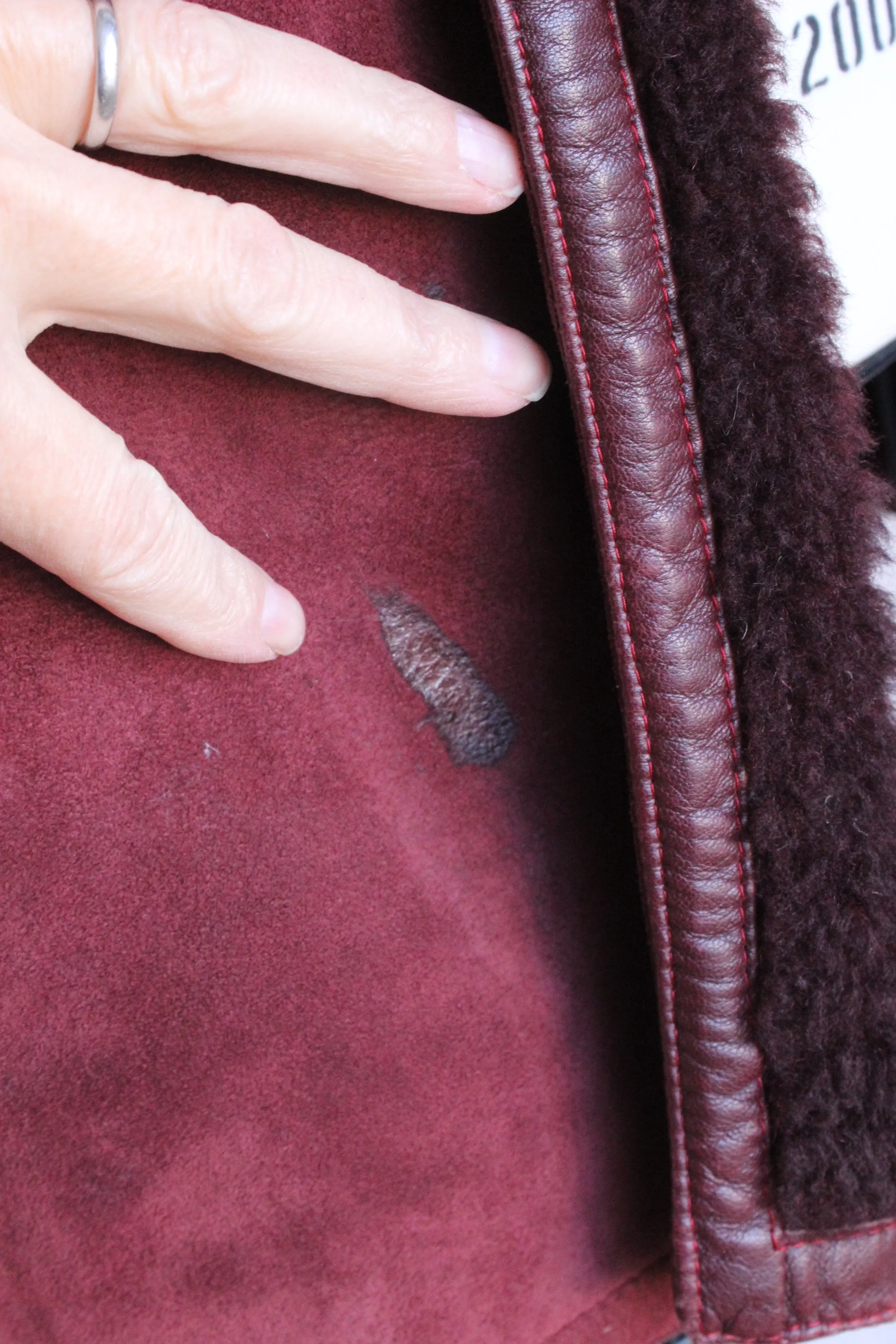 Vintage 1980s Burgundy Suede Coat