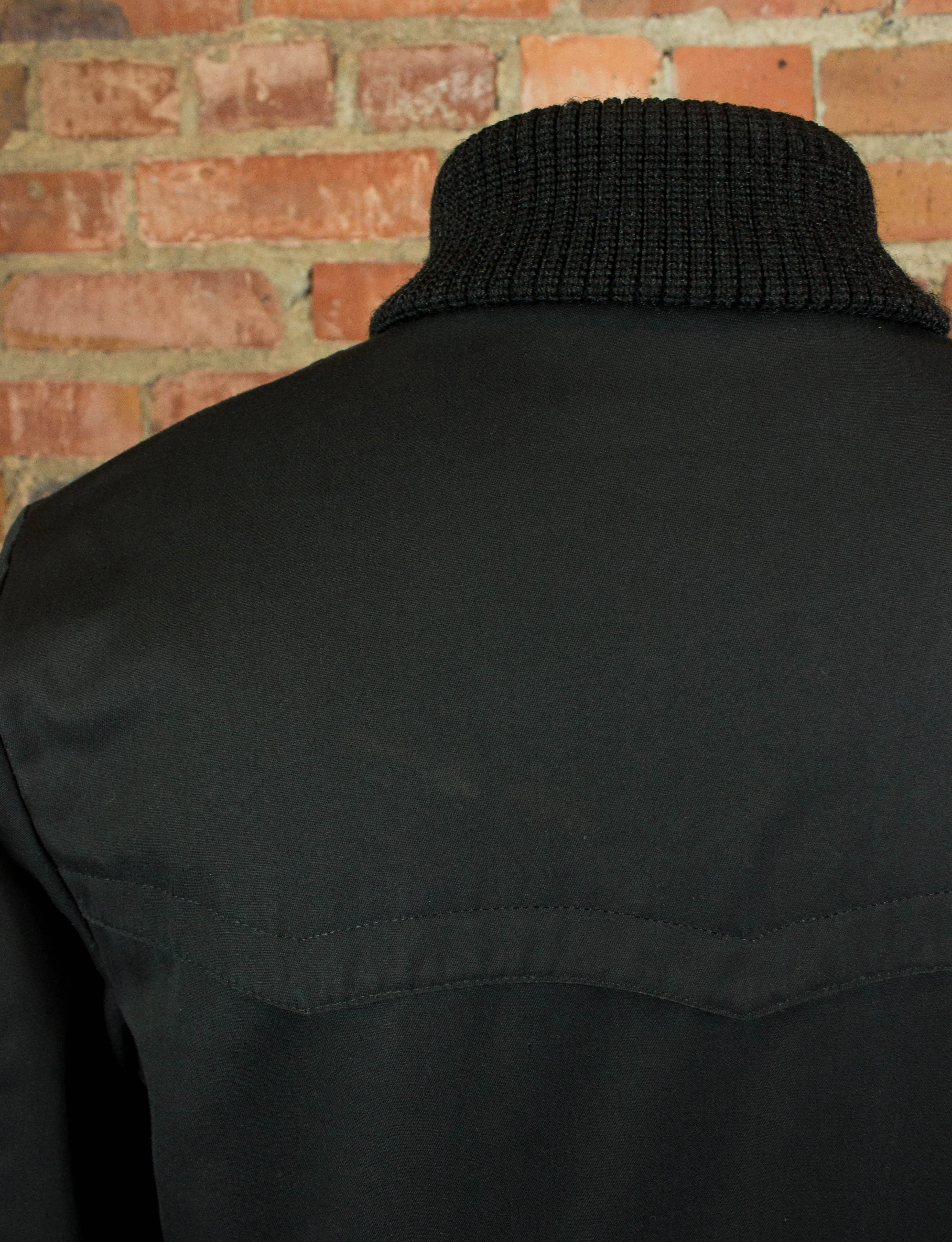 Vintage 60s Sears Black Shawl Collar Winter Coat Unisex Large