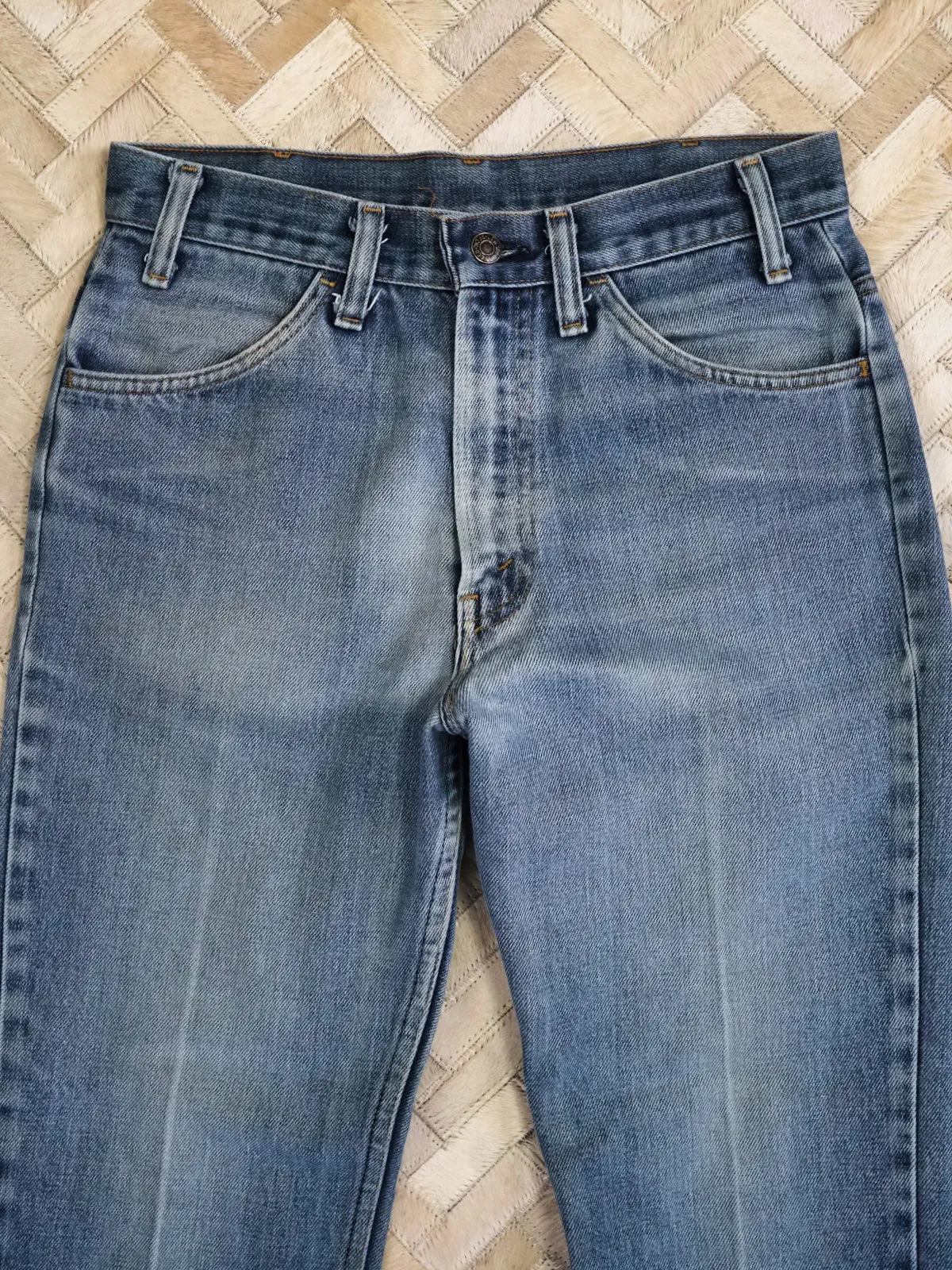 Vintage 70's Levi's 646 Cali Fade Blue Talon Zip Jeans - 29" Waist