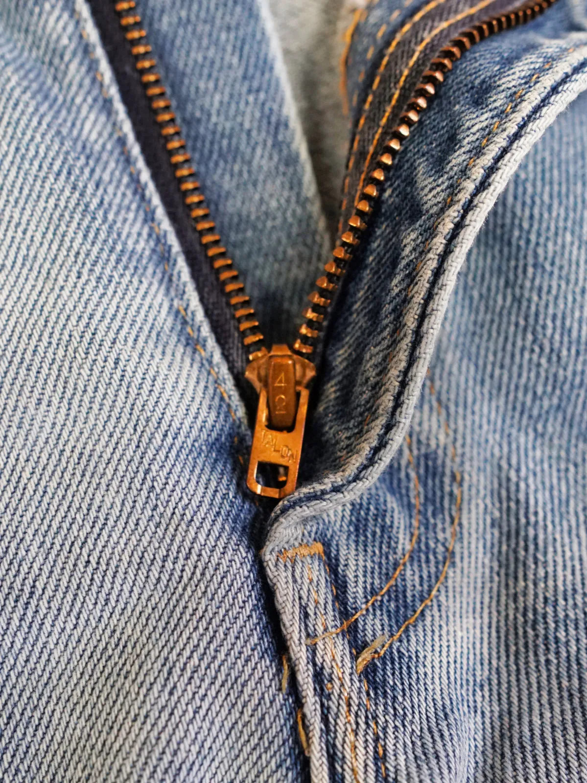 Vintage 70's Levi's 646 Cali Fade Blue Talon Zip Jeans - 29" Waist