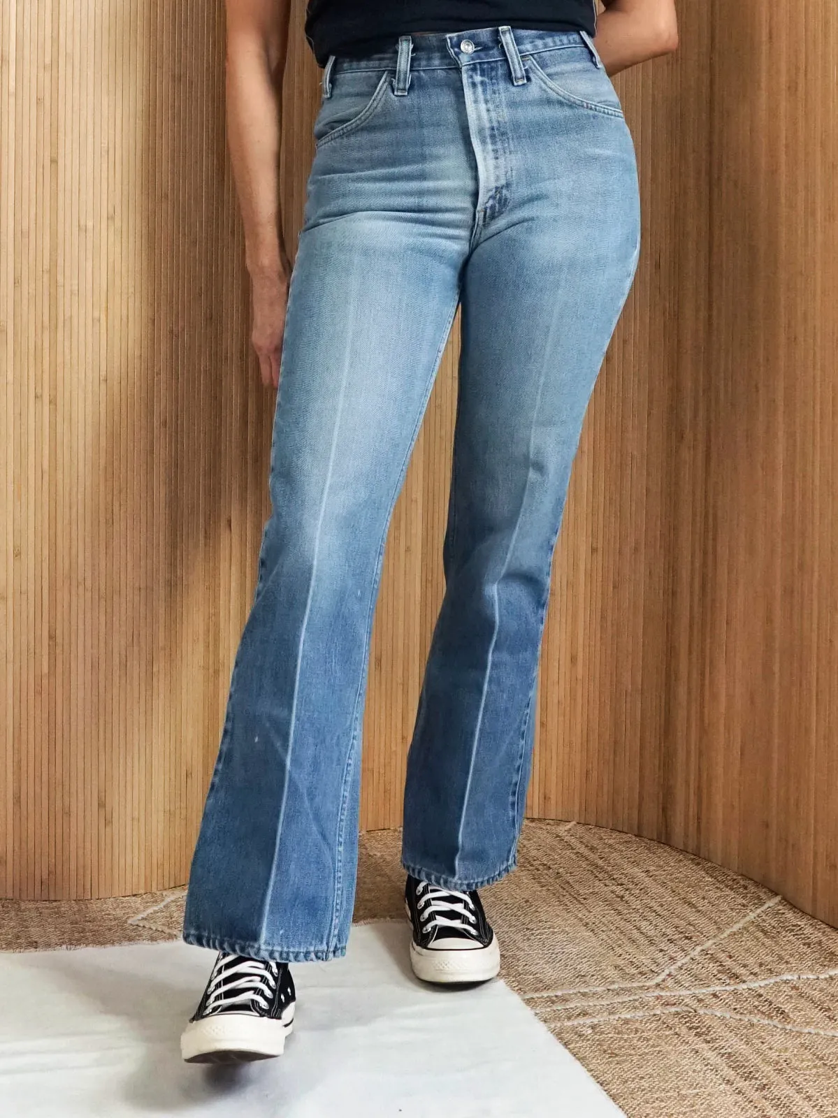Vintage 70's Levi's 646 Cali Fade Blue Talon Zip Jeans - 29" Waist