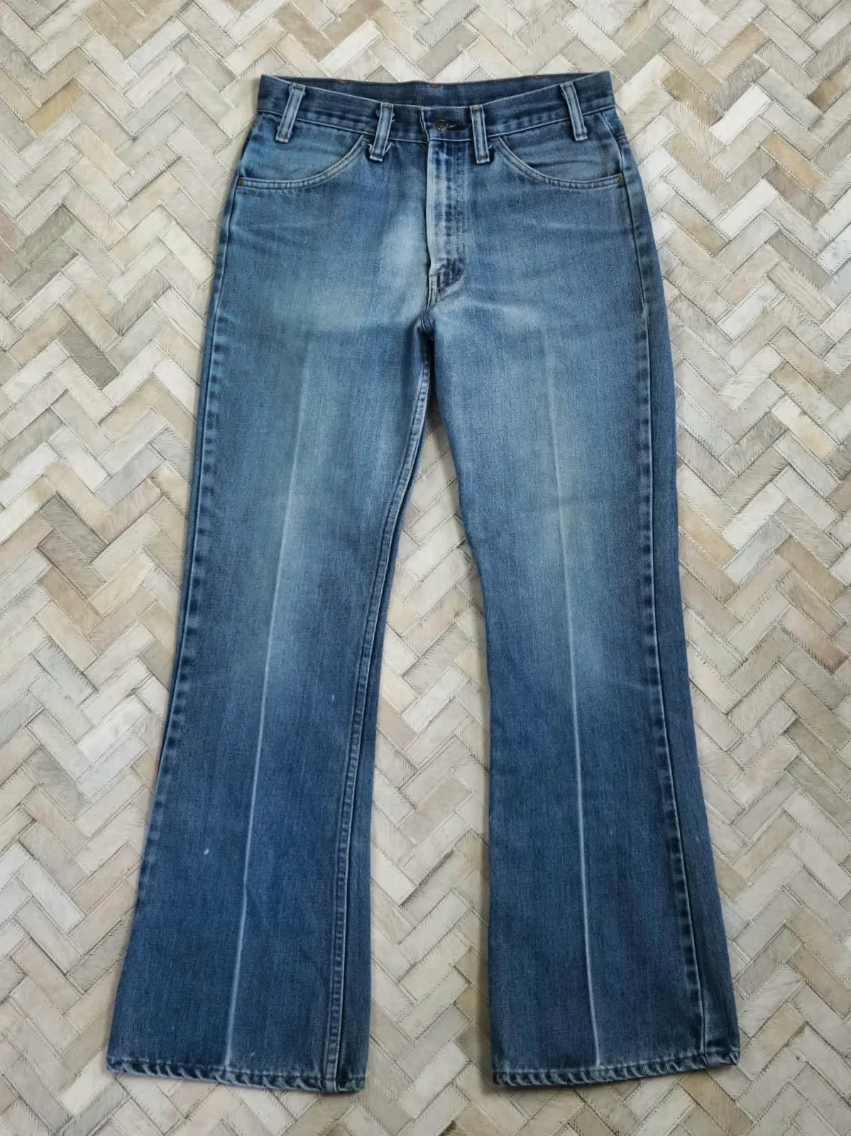Vintage 70's Levi's 646 Cali Fade Blue Talon Zip Jeans - 29" Waist