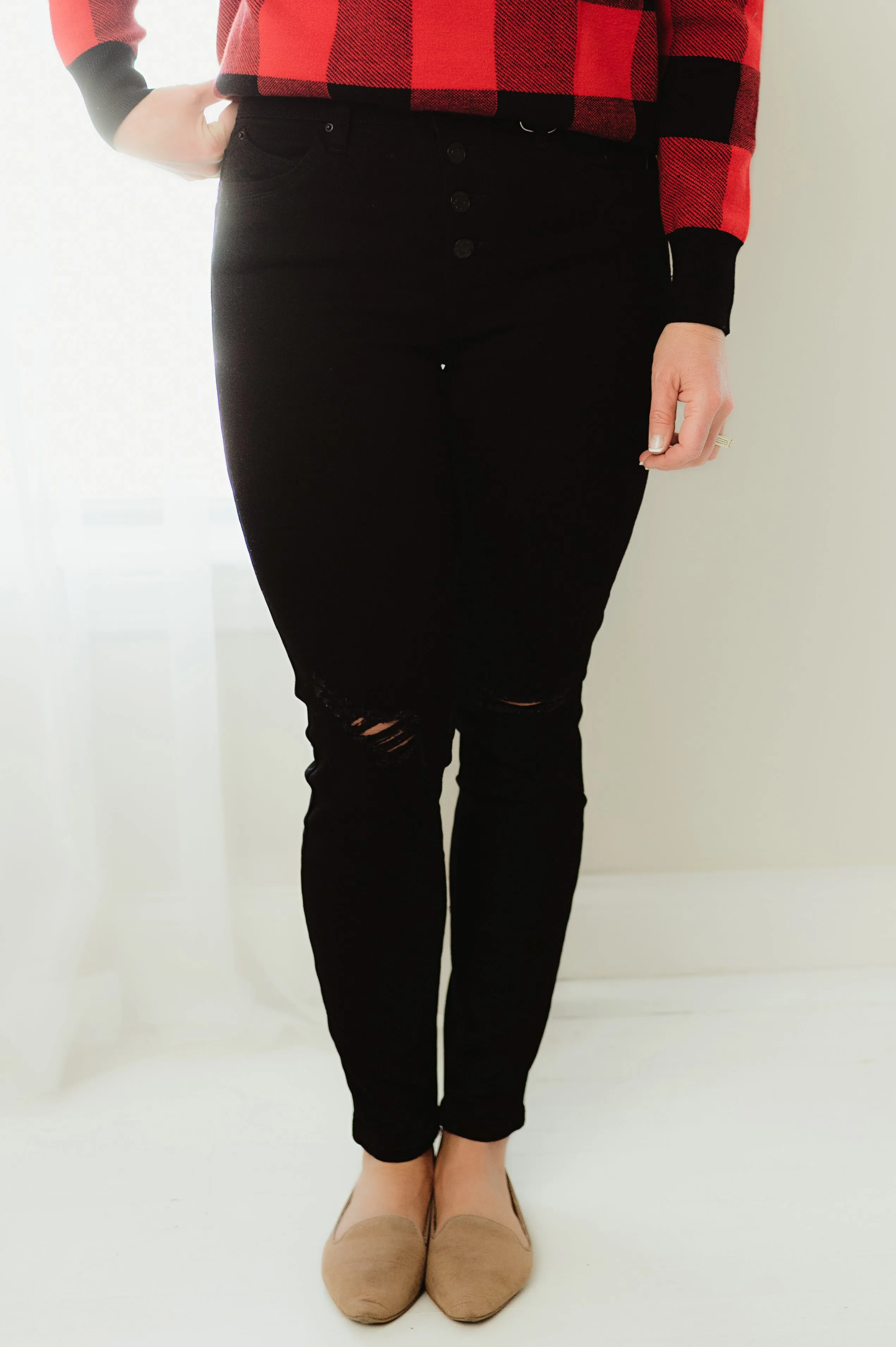 Vintage Exposed Button Skinny