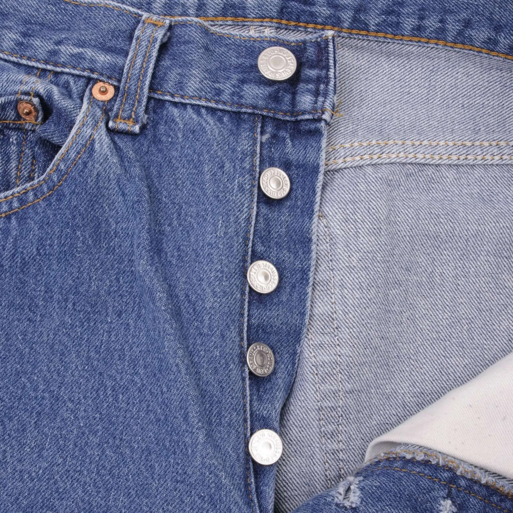 VINTAGE LEVIS 501 JEANS INDIGO 1980S SIZE W31 L34 MADE IN USA