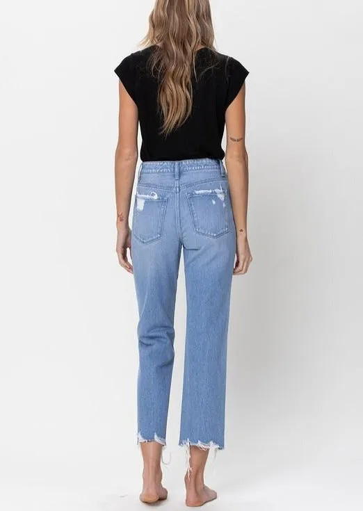 Vintage Vibes High Rise Straight Cropped Jeans