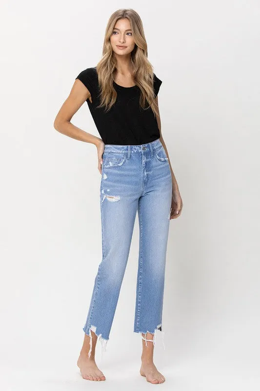 Vintage Vibes High Rise Straight Cropped Jeans
