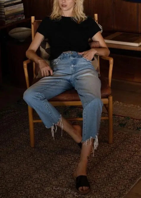 Vintage Vibes High Rise Straight Cropped Jeans