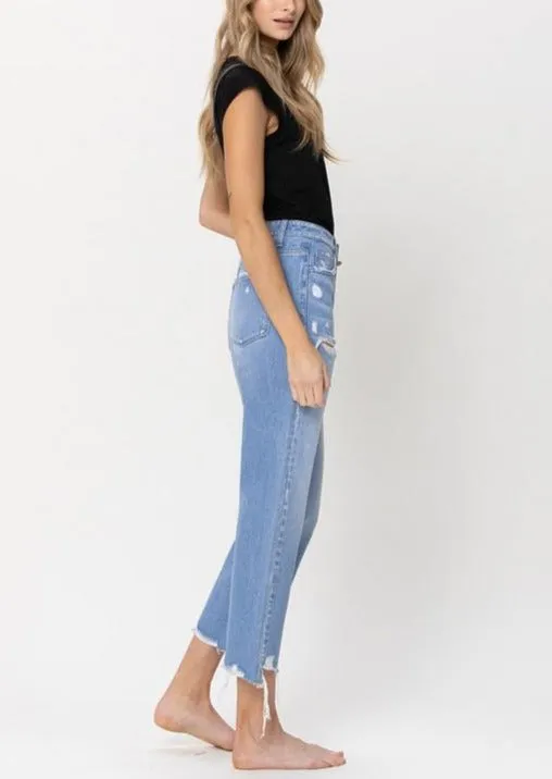 Vintage Vibes High Rise Straight Cropped Jeans