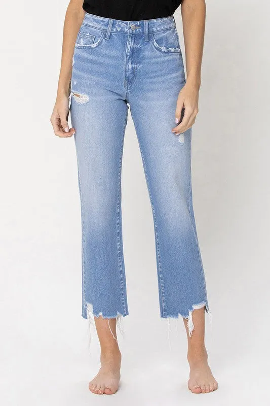 Vintage Vibes High Rise Straight Cropped Jeans
