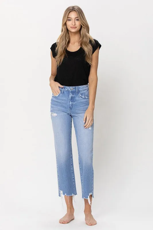 Vintage Vibes High Rise Straight Cropped Jeans