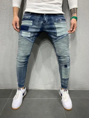 Washed Biker Jeans