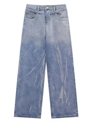 Washed Gradient Tie-Dye Jeans