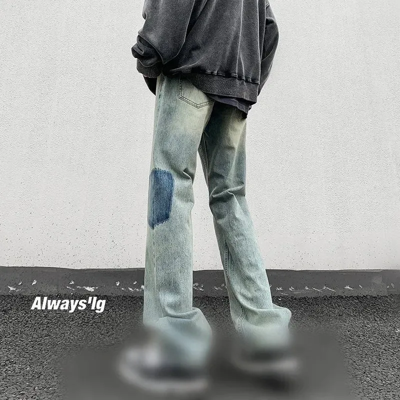 Wiaofellas  -  Men Jeans Washed Gradient Jeans Hip Hop Gothic Streetwear Harajuku Fashion Denim Pants Large Size Male Baggy Trousers