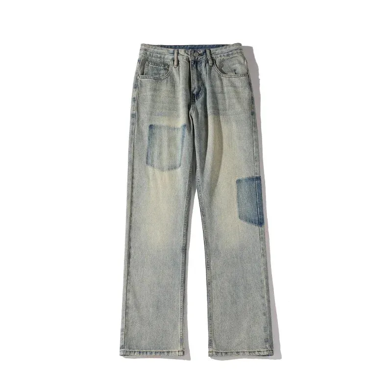 Wiaofellas  -  Men Jeans Washed Gradient Jeans Hip Hop Gothic Streetwear Harajuku Fashion Denim Pants Large Size Male Baggy Trousers