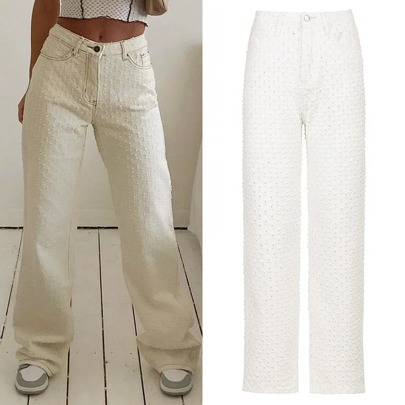 Wjczt Loose Ripped Jeans For Women Cool Oversize Low Waisted Wid Leg Pants 2022 New Fashion Spring Autumn Trousers Streetwear