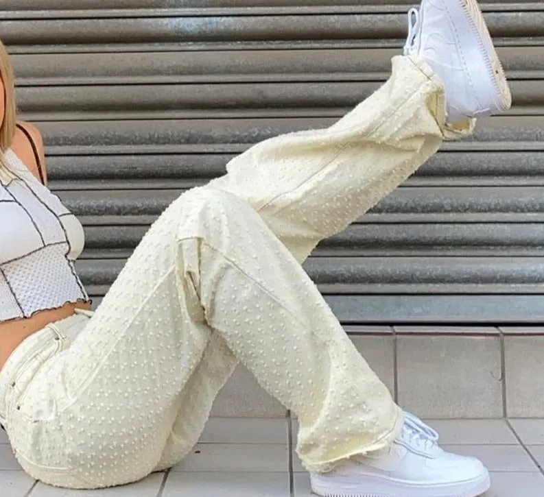 Wjczt Loose Ripped Jeans For Women Cool Oversize Low Waisted Wid Leg Pants 2022 New Fashion Spring Autumn Trousers Streetwear