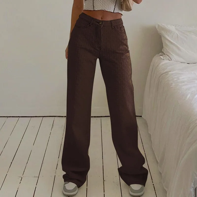 Wjczt Loose Ripped Jeans For Women Cool Oversize Low Waisted Wid Leg Pants 2022 New Fashion Spring Autumn Trousers Streetwear