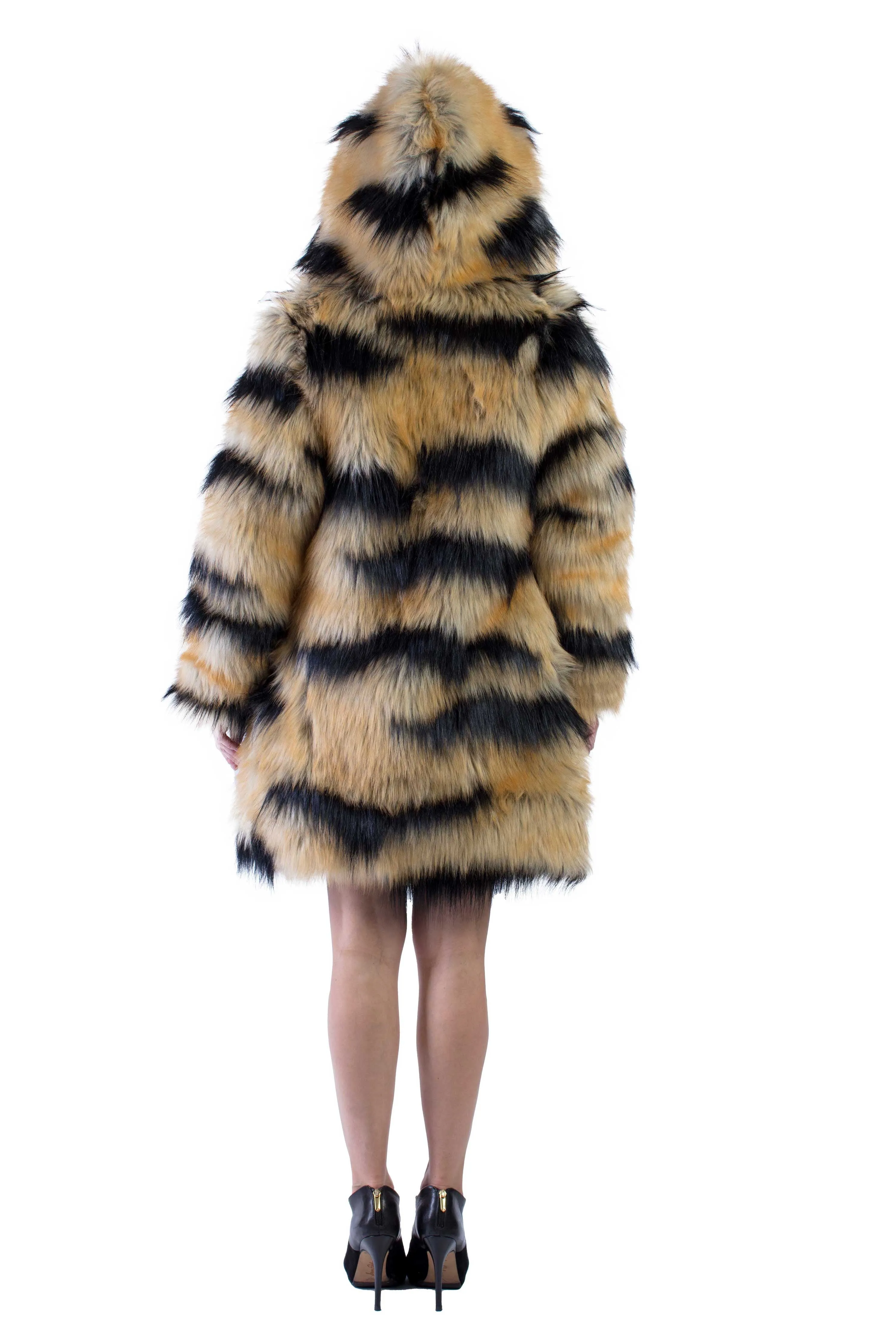 Women's Short Desert Warrior Coat in "Abstract Tiger"